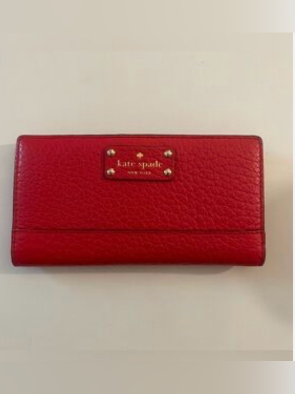 NWOT kate spade Red Pebbled Leather Continental Wallet